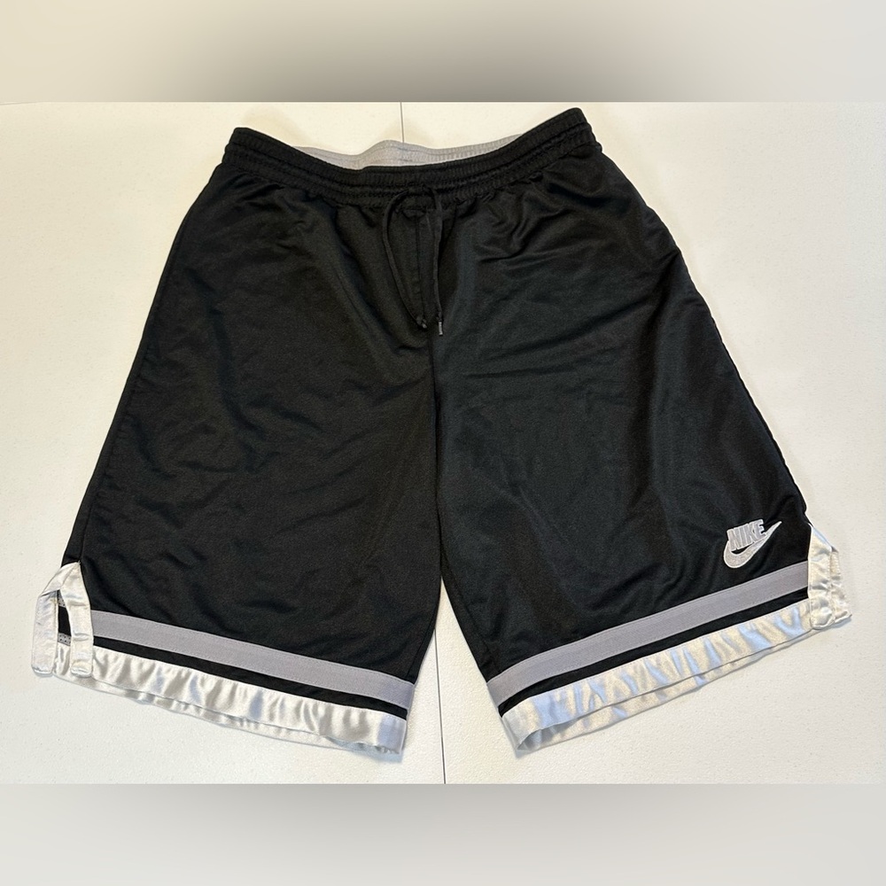 Rare Y2K Vintage Nike Basketball Dazzle Shorts Reversible Black Gray‎ Sz Large